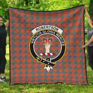 Robertson Hunting Modern Tartan Clan Badge Premium Quilt Th8 Home Decor  Quilt